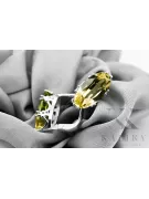 Klasické vintage náušnice Žltá Perrydot 925 Sterling Silver VEC021s