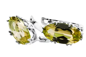 Sterling silver 925 Yellow Peridot Earrings Vintage Jewlery vec021s