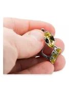 Klasické vintage náušnice Žltá Perrydot 925 Sterling Silver VEC021s