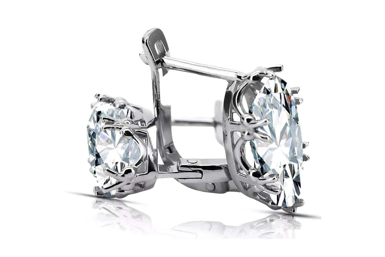 Kubický Zirconia 925 Strieborné náušnice Classic Vintage VEC021s