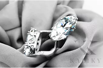 Винтидж бижута Обеци Циркон Стерлингово сребро 925 vec021s