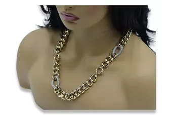 Złoty Damski łańcuszek 14k 585 żółtego białe złoto Fantazy cfc010yw