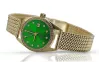 Yellow 14k 585 gold lady wristwatch Geneve watch green dial lw078ydgrz&lbw003y