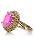 Rožinis raudonas 14k 585 aukso žiedas su Ametistu vrc068 Vintage