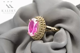 Russische sowjetische Rose 14 Karat 585 Gold Alexandrit Rubin Smaragd Saphir Zirkon Ring vrc014