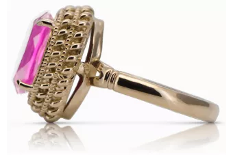 Russische sowjetische Rose 14 Karat 585 Gold Alexandrit Rubin Smaragd Saphir Zirkon Ring vrc014