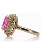 Rožinis raudonas 14k 585 aukso žiedas su Ametistu vrc068 Vintage