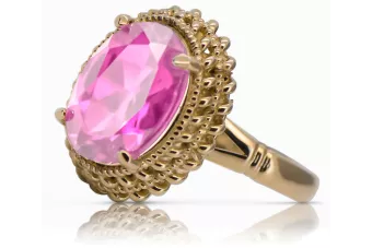 Russian Soviet rose 14k 585 gold Alexandrite Ruby Emerald Sapphire Zircon ring  vrc014