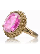 Rožinis raudonas 14k 585 aukso žiedas su Ametistu vrc068 Vintage