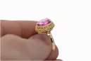 خاتم من الذهب الأحمر الوردي 14k 585 مع أميثست vrc068