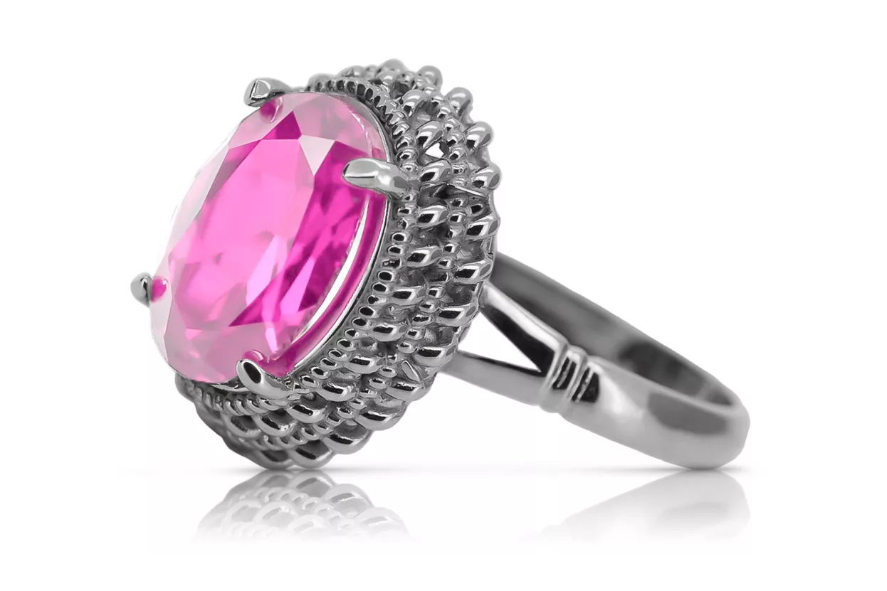 Ruso soviético rosa 14k 585 oro Alejandrita Rubí Esmeralda Zafiro Circón anillo vrc014