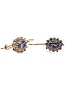 Rose pink 14 gold 585 Alexandrite earrings cec026r Russian Soviet Vintage style