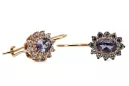 Rose pink 14 gold 585 Alexandrite earrings cec026r Russian Soviet Vintage style