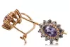 Rose pink 14 gold 585 Alexandrite earrings cec026r Russian Soviet Vintage style