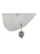 Boucles d'oreilles en alexandrite rose 14 carats or 585 cec026r style vintage soviétique russe