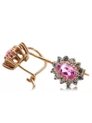 Vintage style Earrings Amethyst 14K Rose gold cec026r