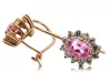 Vintage style Earrings Amethyst 14K Rose gold cec026r