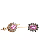 Vintage style Earrings Amethyst 14K Rose gold cec026r