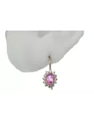 Серьги Аметист Розовое золото 14K Винтаж стиль cec026r