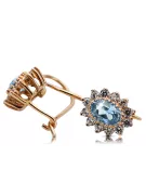 14K Rose gold Aquamarine Earrings Vintage craft cec026r