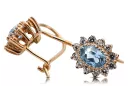 14K Rose gold Aquamarine Earrings Vintage craft cec026r