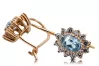 14K Rose gold Aquamarine Earrings Vintage craft cec026r