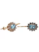 14K Rose gold Aquamarine Earrings Vintage craft cec026r