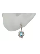 14K Rose gold Aquamarine Earrings Vintage craft cec026r