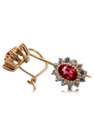 Серьги Рубин Розовое золото 14K Винтаж стиль cec026r