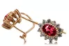 Ruby 14K Rose gold Earrings Vintage craft cec026r