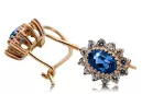 Розовое золото 14K Сапфир Серьги Винтаж cec026r