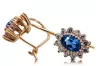 Earrings Sapphire 14K Rose gold Vintage craft cec026r