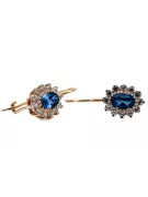 Sapyras 14 karatų raudonas auksas Auskarai Vintažiniai papuošalai cec026r