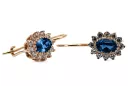 Saphir Or rose 14K Des boucles d'oreilles Bijoux vintage cec026r