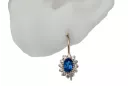 Розовое золото 14K Сапфир Серьги Винтаж cec026r