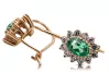 Earrings Vintage craft Emerald 14K Rose gold cec026r