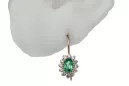 Szmaragd 14k czerwone złoto Kolczyki Vintage Biżuteria cec026r