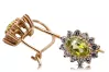 Earrings Yellow Peridot 14K Rose gold Vintage cec026r