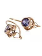 Original Vintage 14K Rose Gold Alexandrite Earrings Vintage Jewlery vec117r