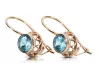 Vintage craft Earrings Aquamarine Original Vintage 14K Rose Gold vec117r