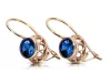 Vintage style Earrings Sapphire Original Vintage 14K Rose Gold vec117r