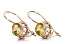 Oryginalny wyrób Vintage 14k z różowego złota Żółty Perydot Kolczyki Vintage unikatowe vec117r