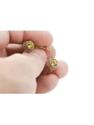 Oro rosa antiguo original de 14k Peridoto amarillo Pendientes Joyería vintage vec117r