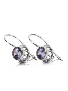 Silver 925 Alexandrite Boucles d'oreilles VEC117S Russe Soviétique Vintage Style
