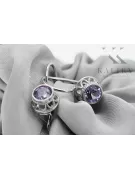 Silber 925 Alexandrite-Ohrringe Vec117s Russischer sowjetischer Vintage-Stil