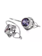 Silver 925 Alexandrite Boucles d'oreilles VEC117S Russe Soviétique Vintage Style