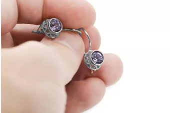 Silver 925 Alexandrite earrings vec117s Russian Soviet Vintage style