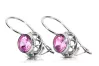Vintage craft Earrings Amethyst Sterling silver 925 vec117s