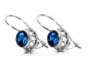 Sterling silver 925 Sapphire Earrings Vintage craft vec117s