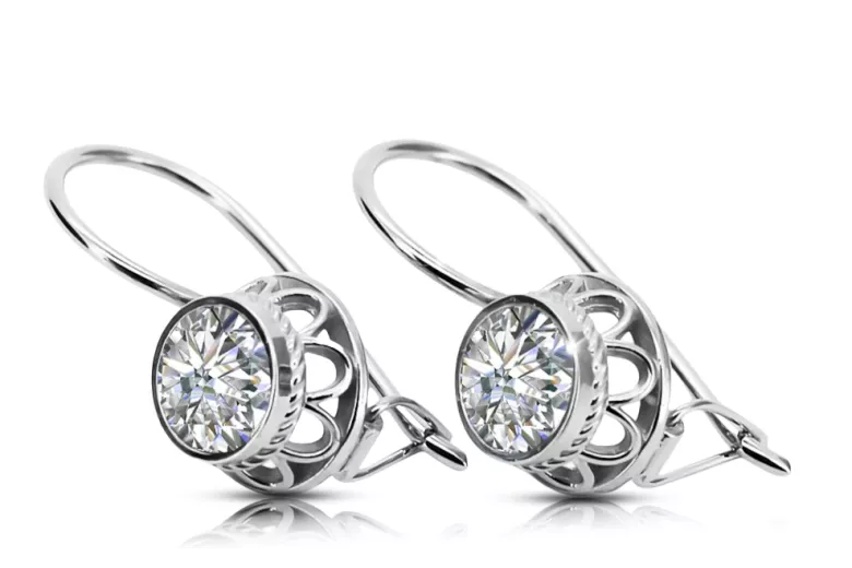 Sterling silver 925 Setting Earrings Vintage Jewlery vec117s
